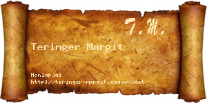 Teringer Margit névjegykártya